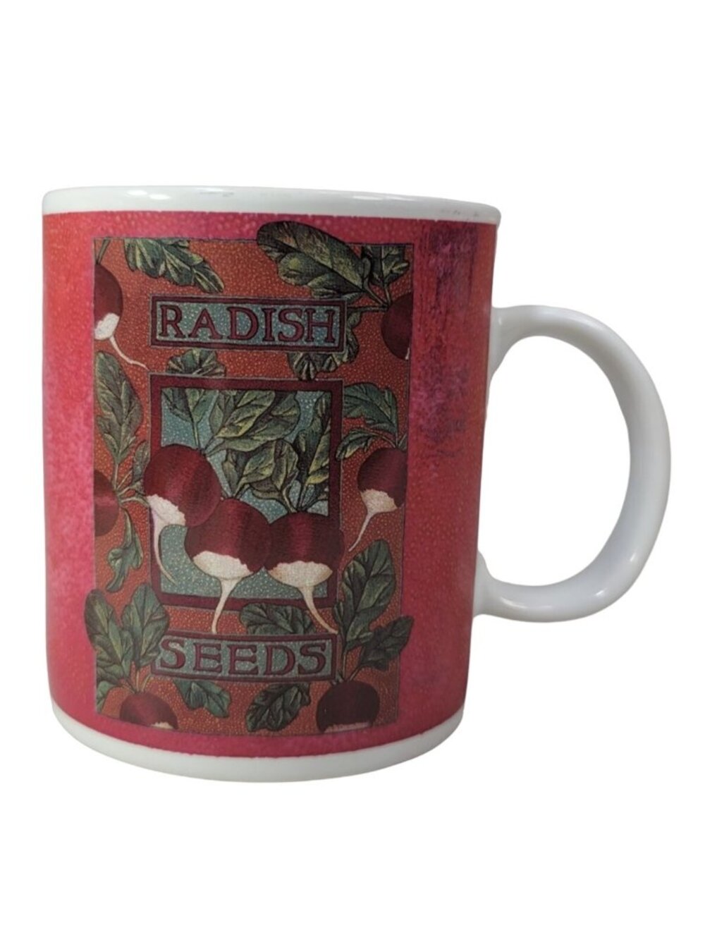 Otagiri Radish Mug Red 4" Seeds Vegetables Garden Farm Sarah Dillard Artwork
